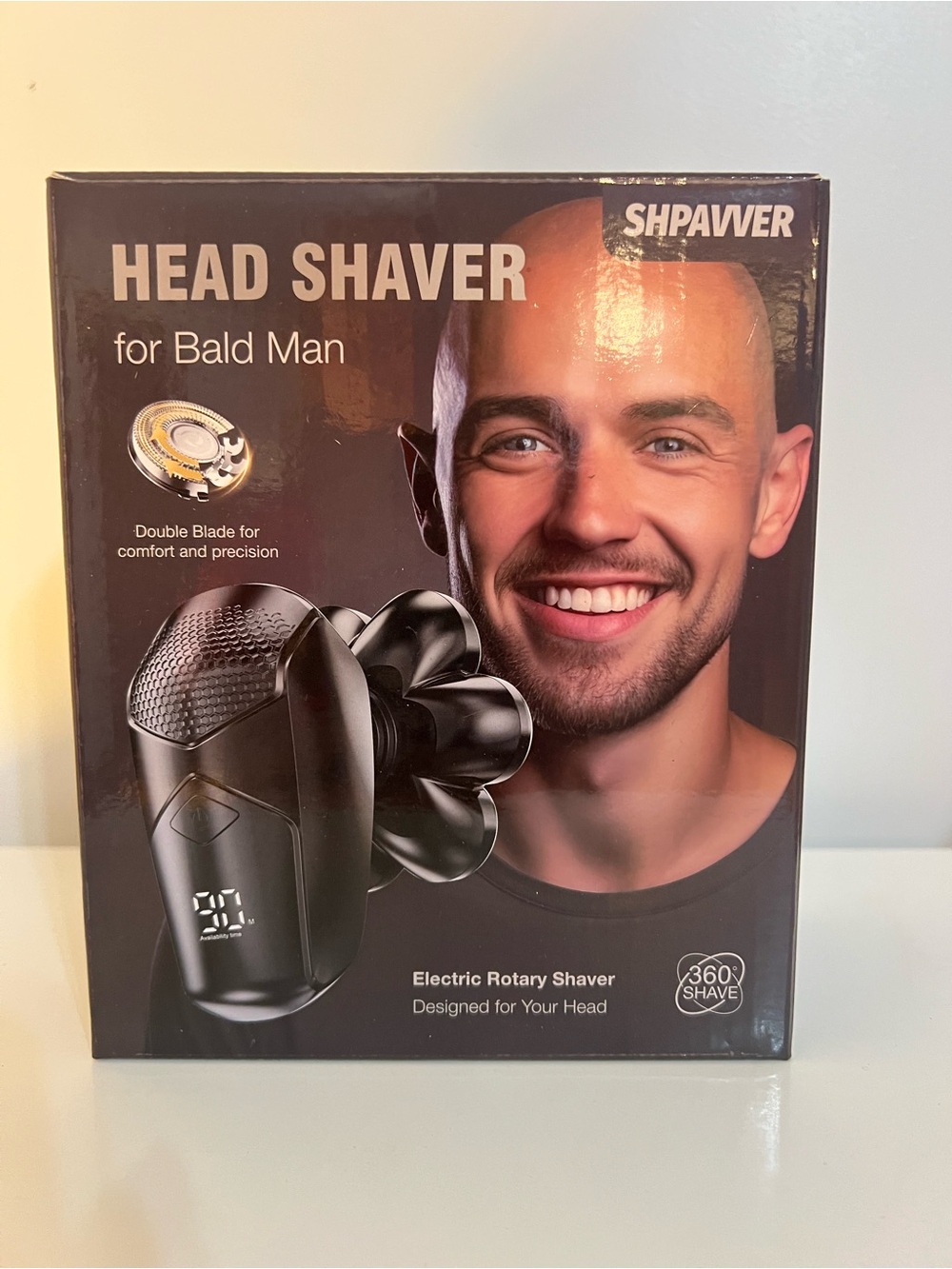 Shpavver Head Shaver Electric Rotary Shaver for Men - Black